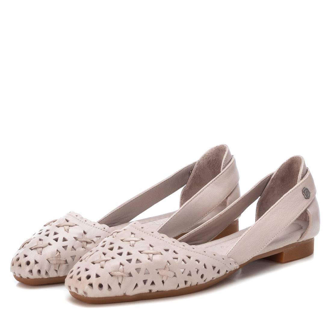 Carmela 16067201 ballerine cuir blanc ajouré plat