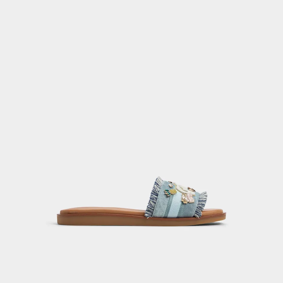 ALDO Beachside sandales plates denim effiloché