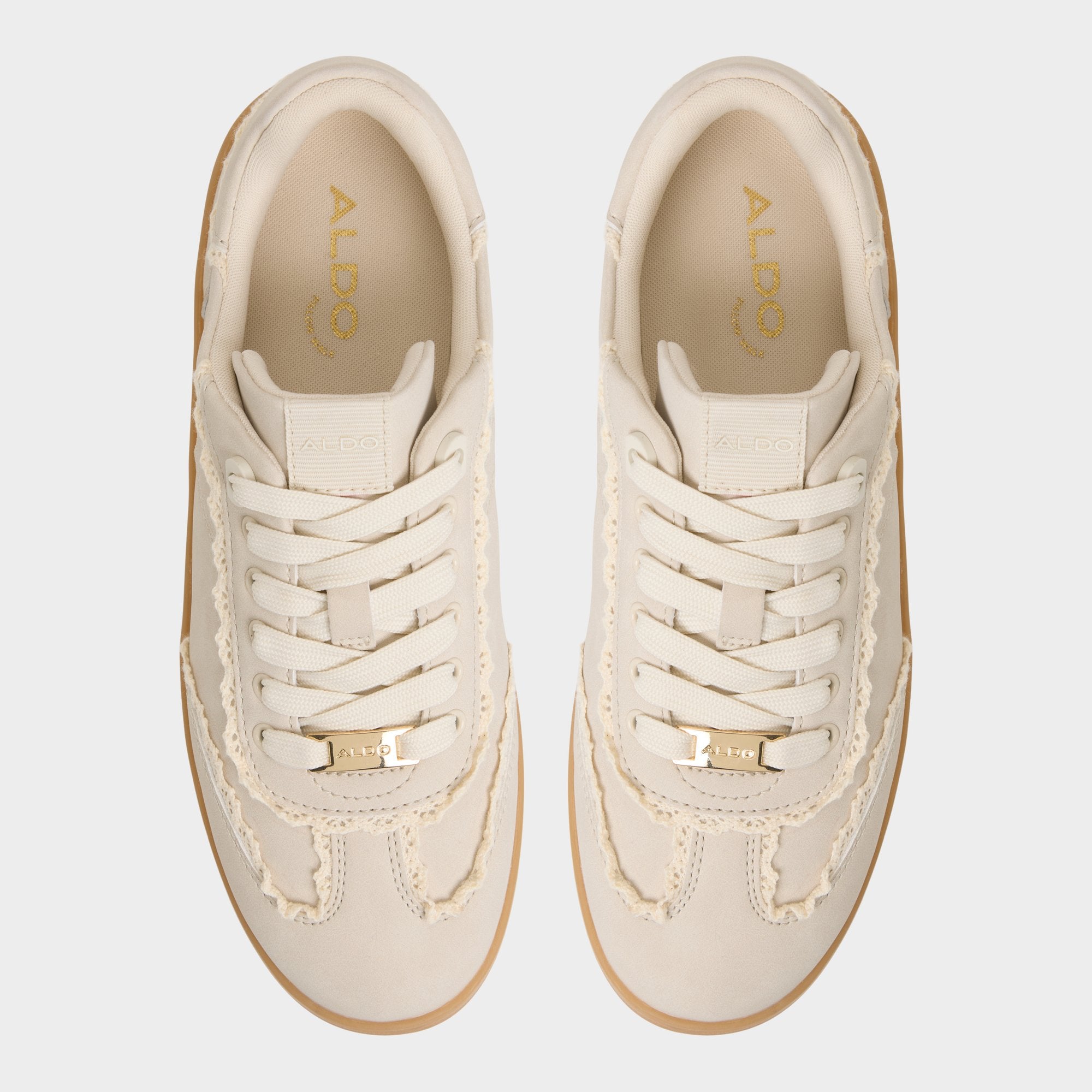 ALDO Erilg baskets cuir blanc volants semelle gomme