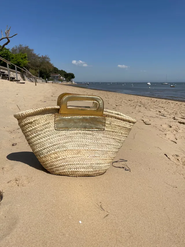 Coralie Masson Brigitte panier palme doré 55 cm