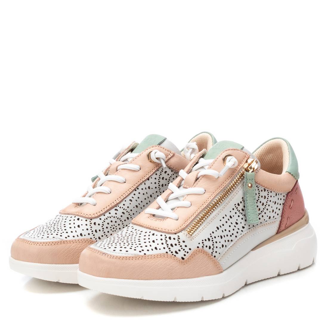 Carmela 16227405 baskets cuir nude ajouré plat