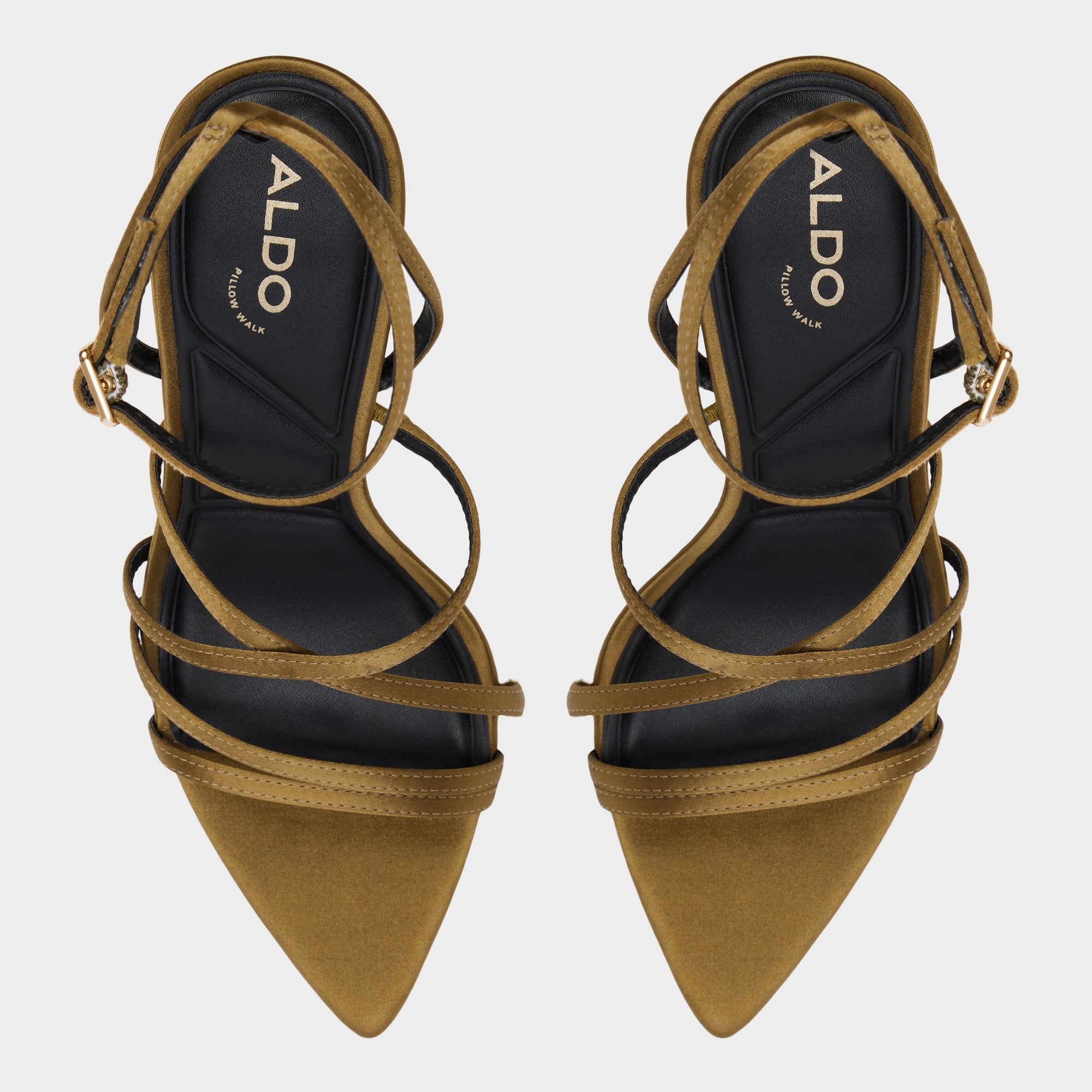 ALDO Solania sandales talon vert olive satin