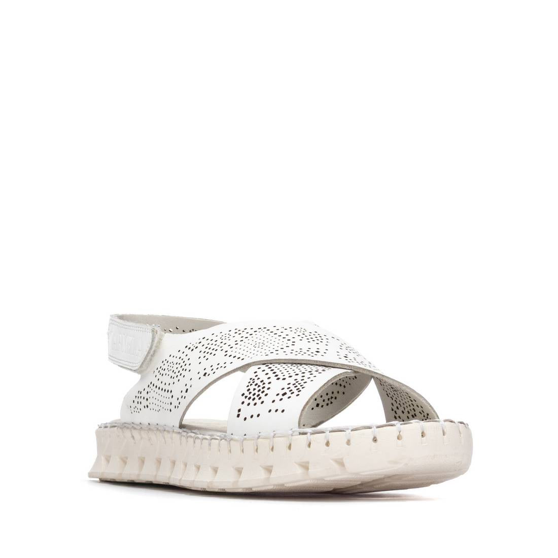 Carmela 16321606 sandales cuir blanc velcro