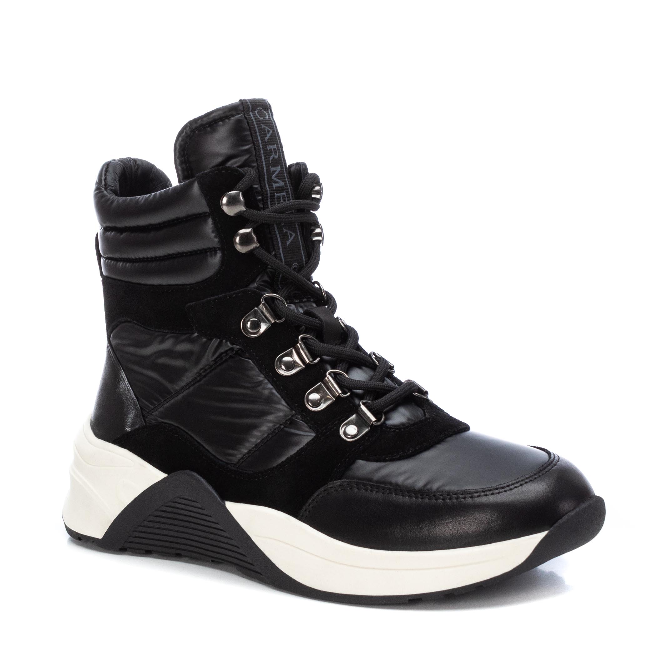 Carmela 16029302 bottine sneaker cuir noir tige haute