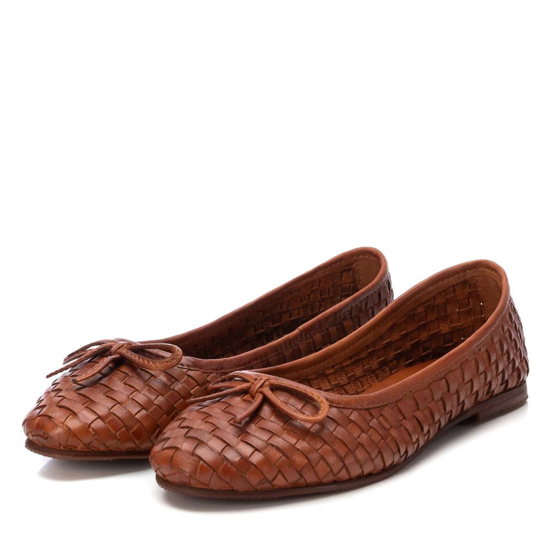 Carmela 16163901 ballerines cuir marron tressé