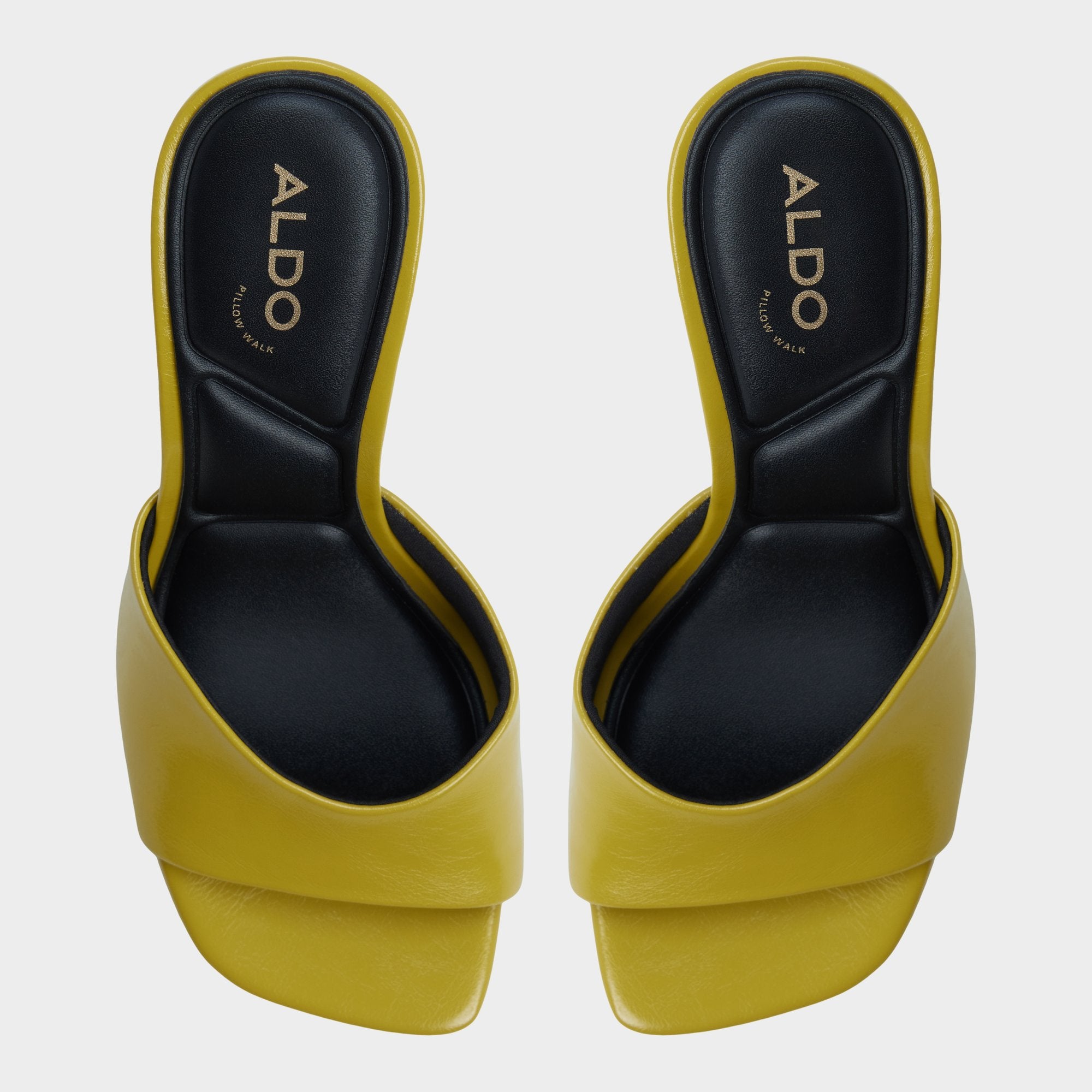ALDO Evadalia escarpins vernis vert lime talon evase