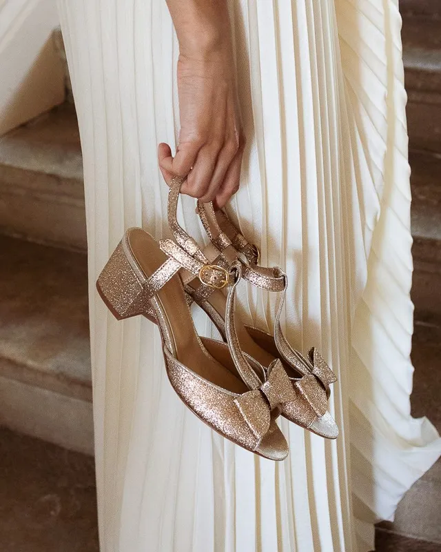 Dessine Moi Un Soulier Charlotte basse champagne sandales plates