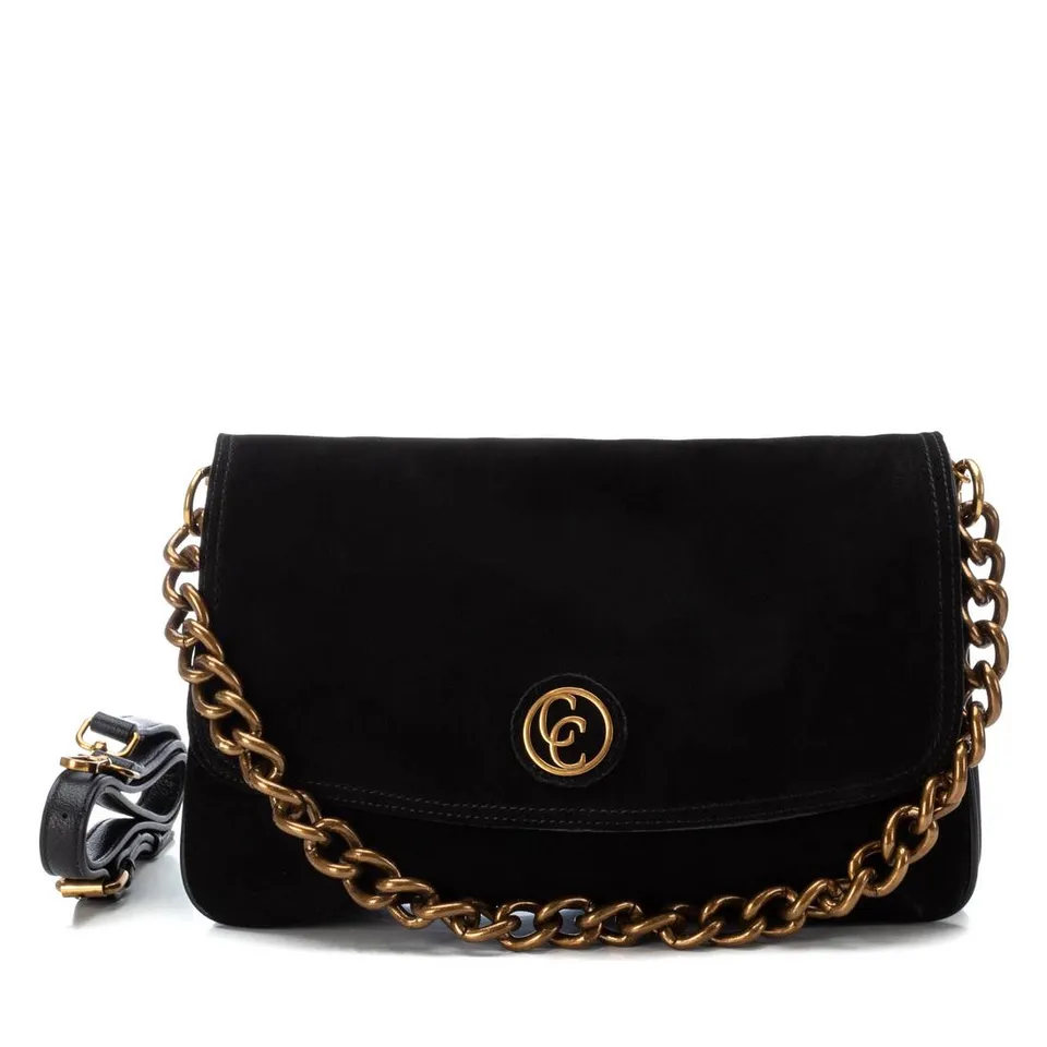 Carmela 18612402 sac bandoulière suède noir 33 cm