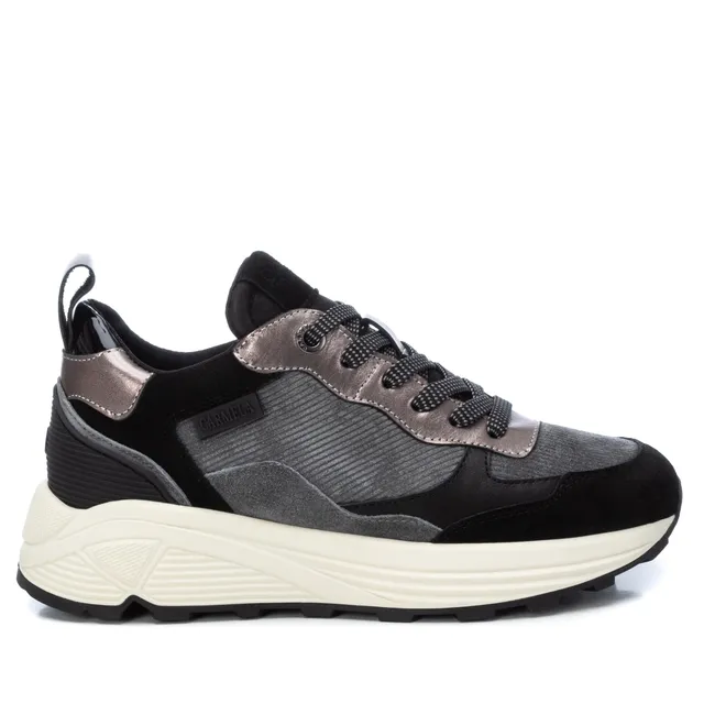 Carmela 16026303 baskets femme noir cuir semelle 4cm
