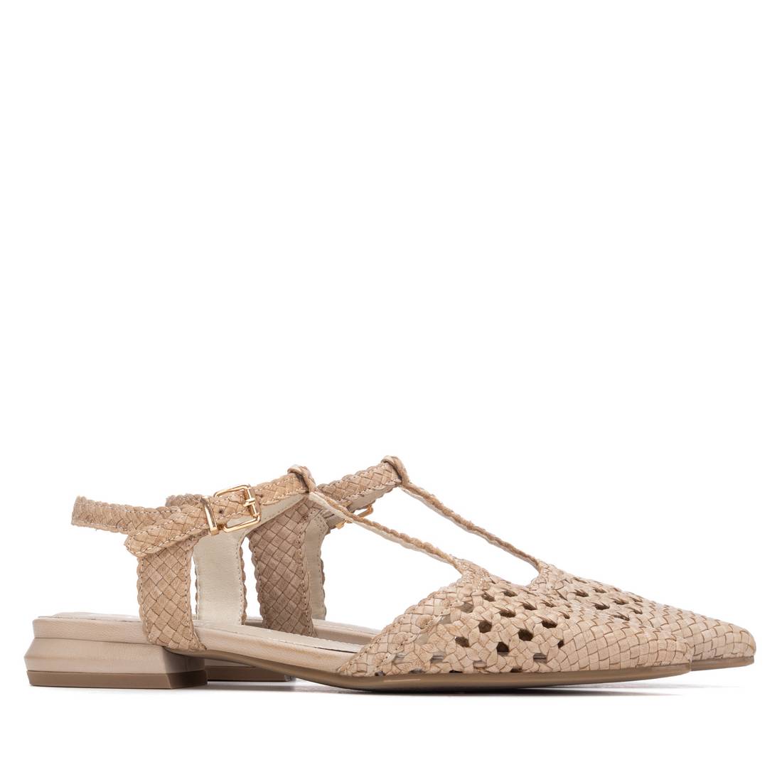 Carmela 16313202 sandale cuir beige petit talon