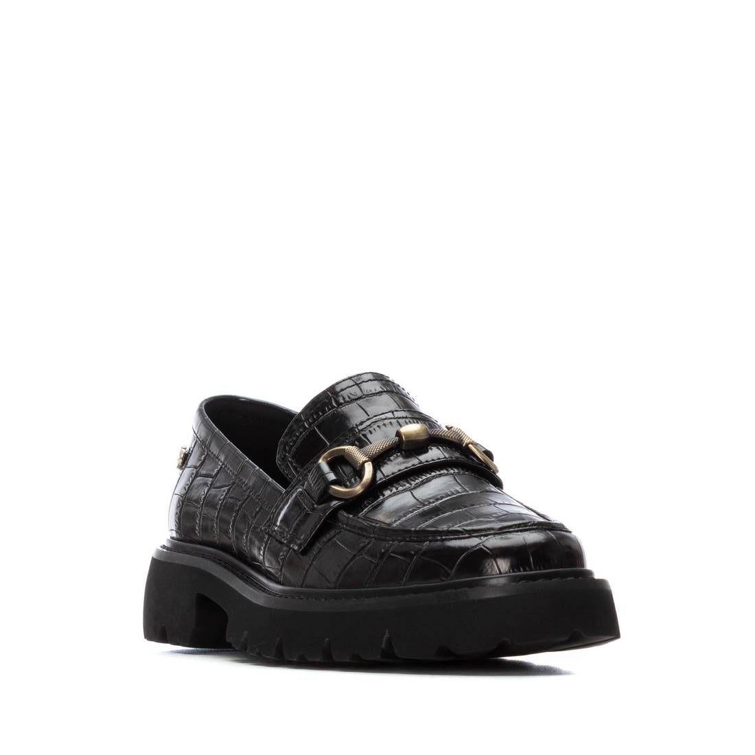 Carmela 16254701 mocassins noir vernis chaîne