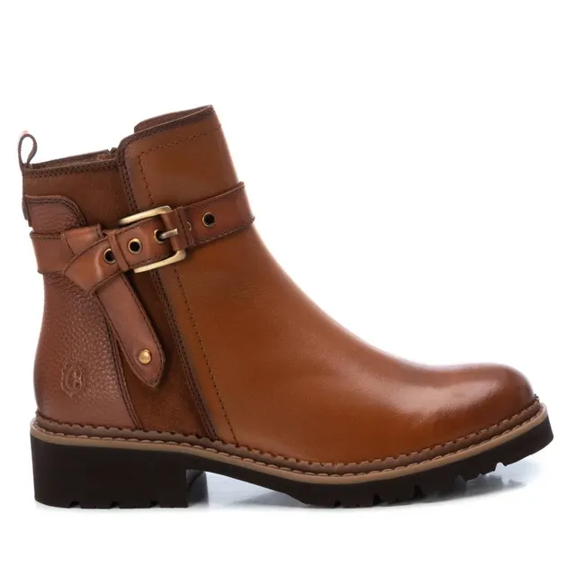 Carmela 16097602 bottines femme marron cuir zip plat