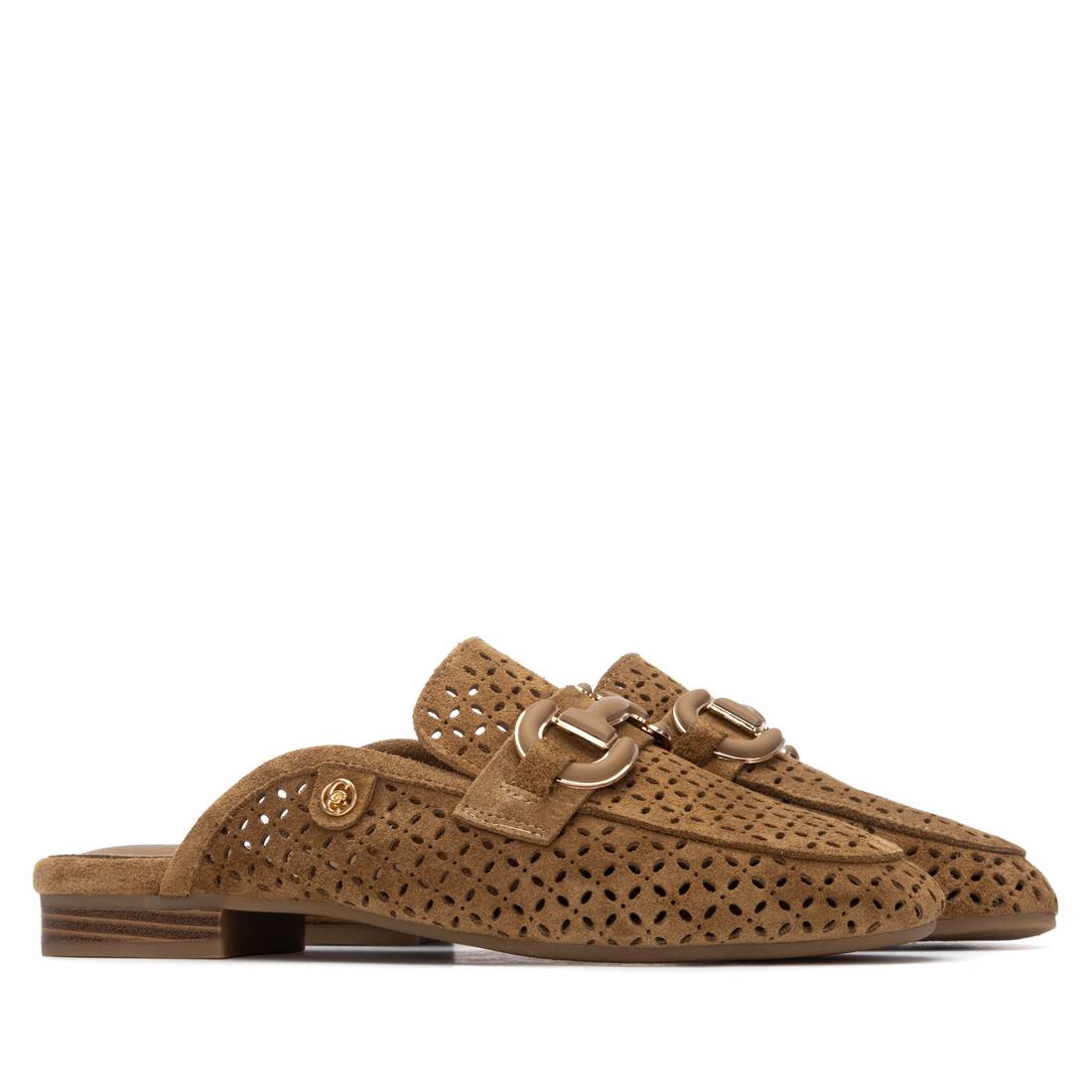Carmela 16313801 mules cuir camel ajouré