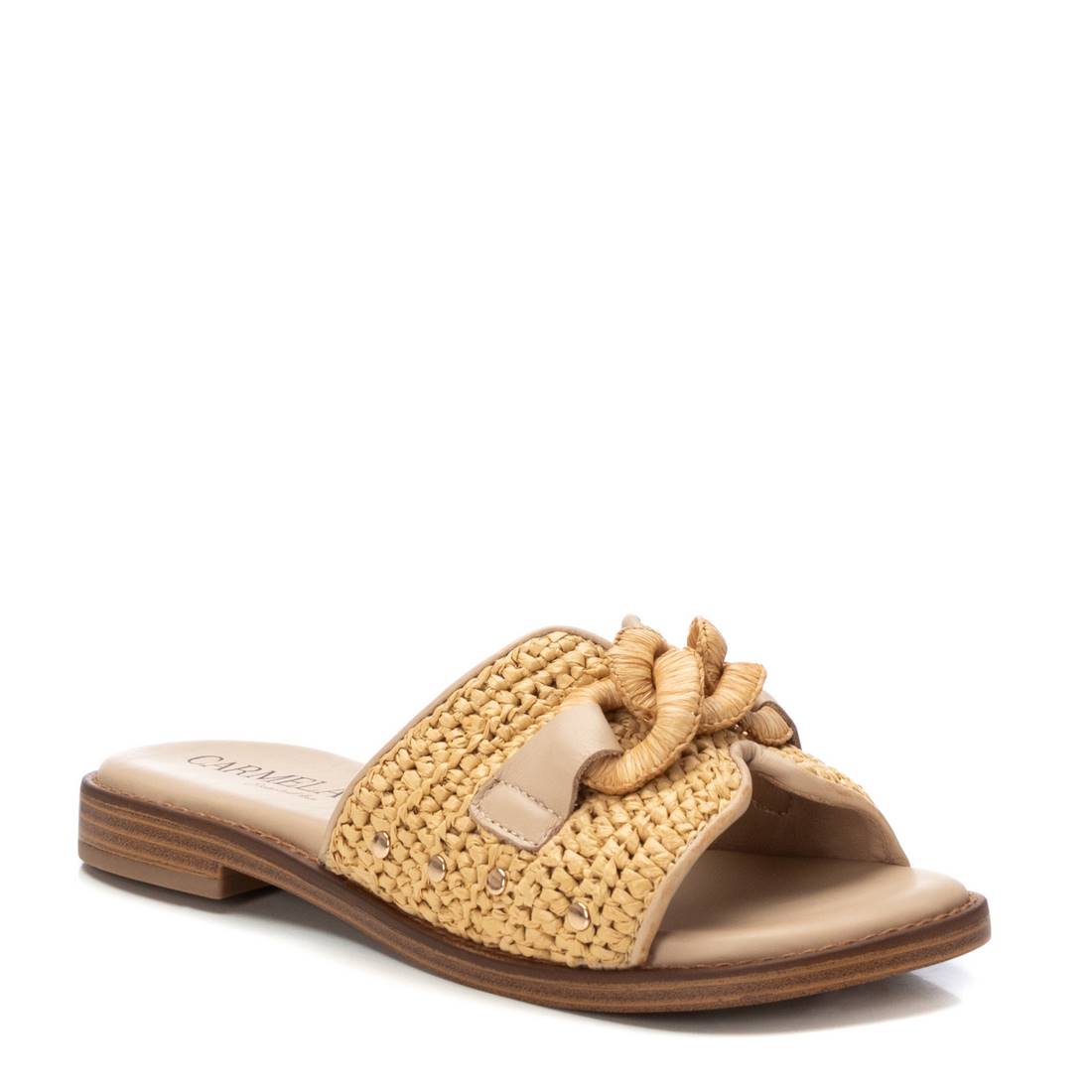 Carmela 16237003 mule femme plate beige raphia