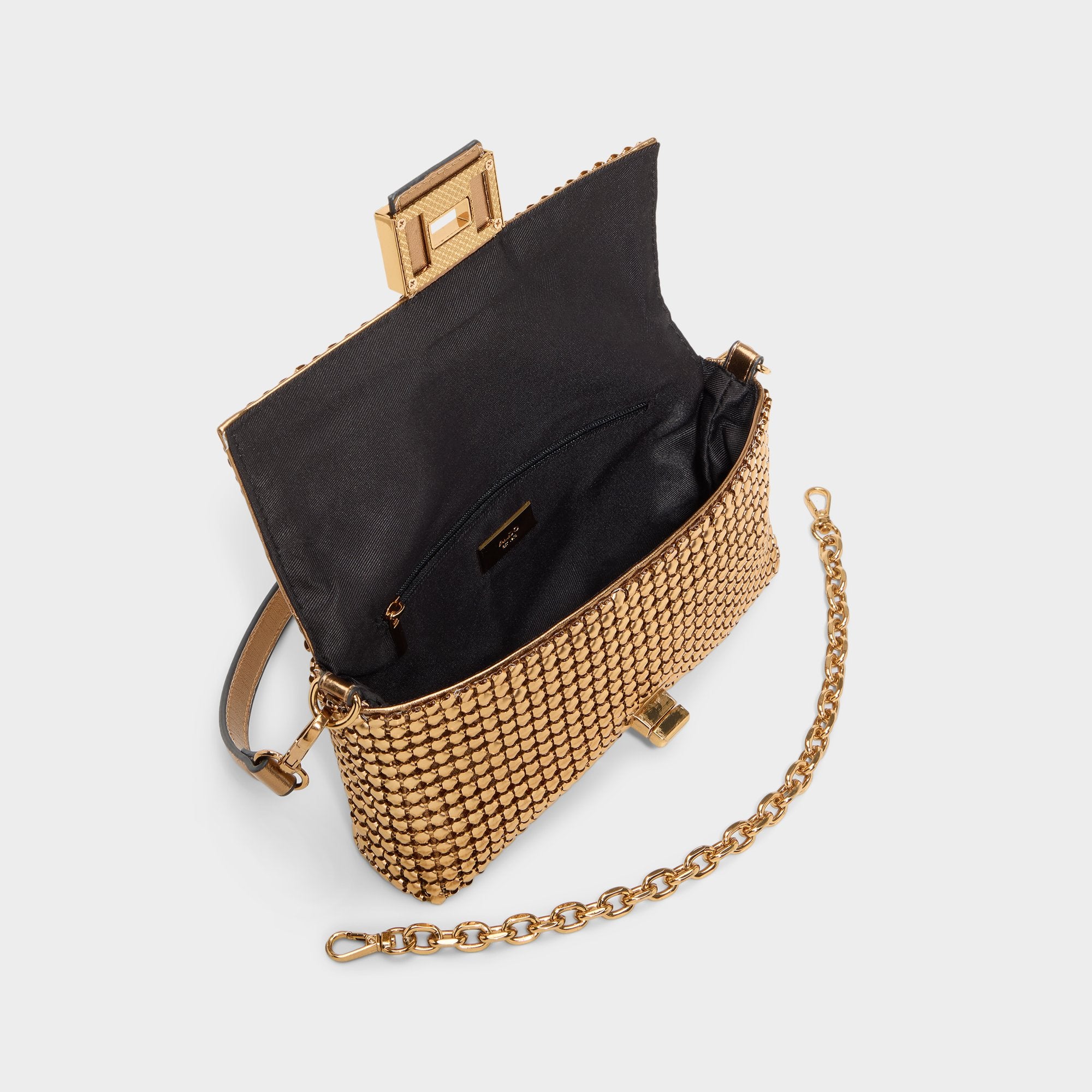 Aldo Caiseyyx sac à main doré strass soirée