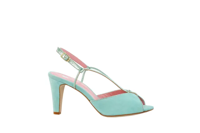 Coralie Masson Lolotte sandales vert mint talon 7 cm