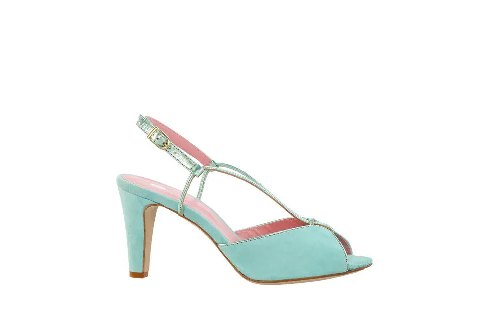 Coralie Masson Lolotte sandales vert mint talon 7 cm