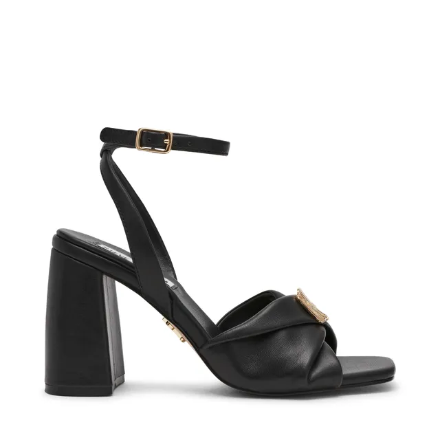 Steve Madden Montage sandales cuir noir talon 7 cm
