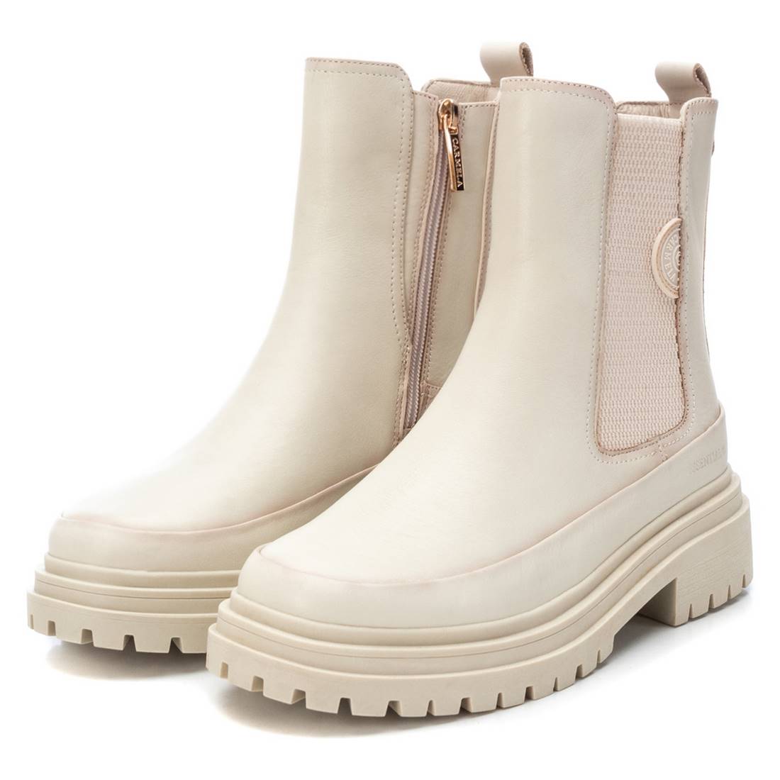Carmela 16092302 chelsea femme blanc cuir zip latéral