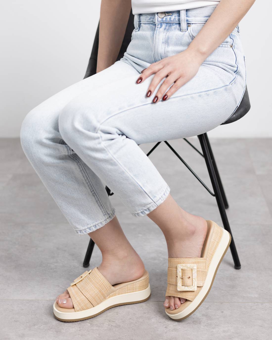 Carmela 16222803 sandales raphia beige compensées 6 cm