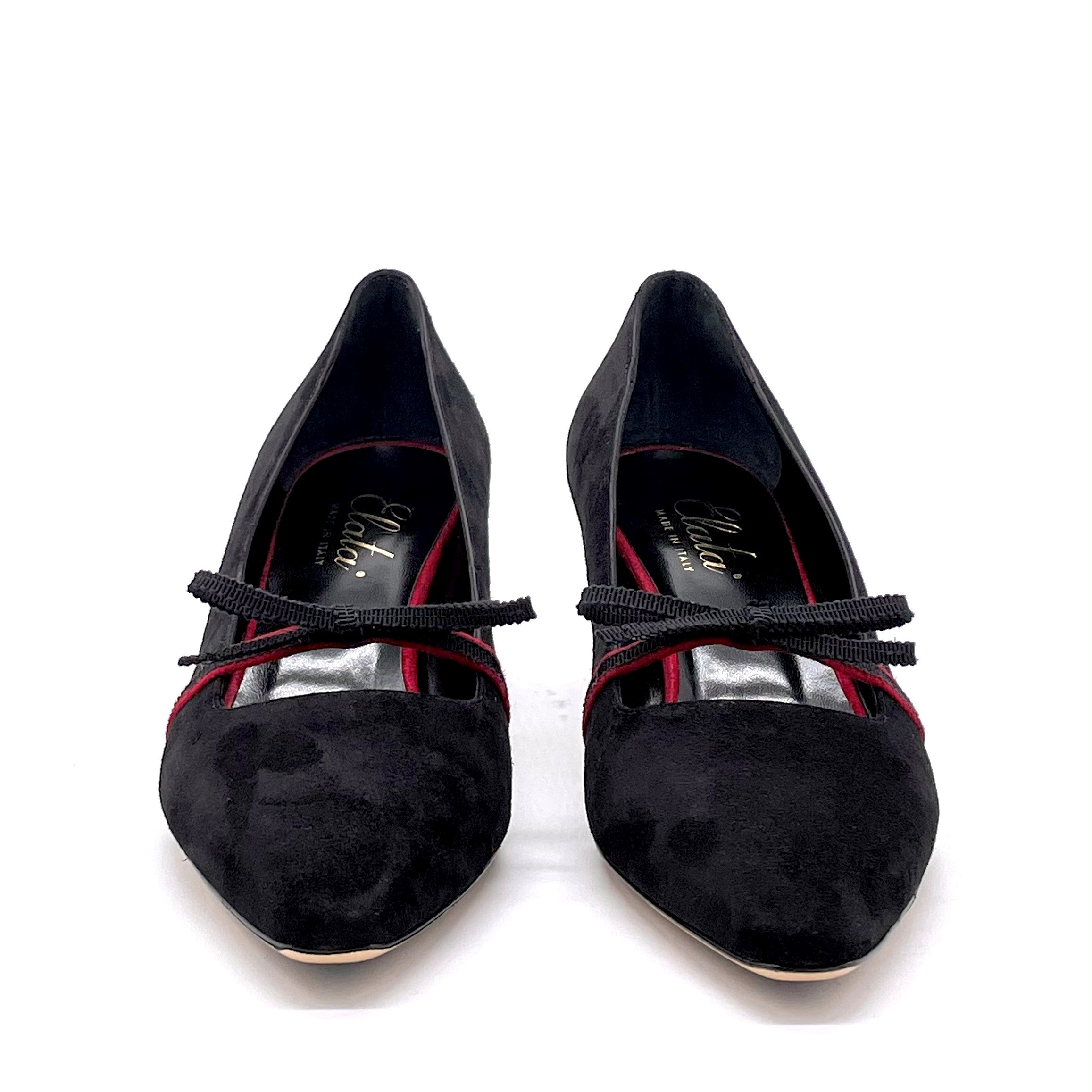 ELATA 51521 escarpins suède noir talon 5,5 cm