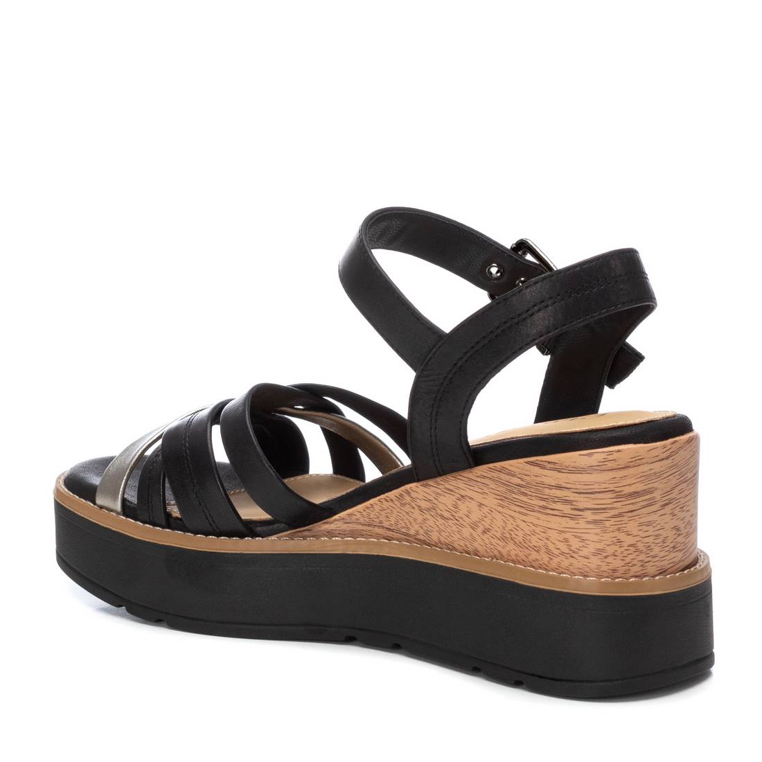 Carmela 16138604 sandales cuir noir compensées