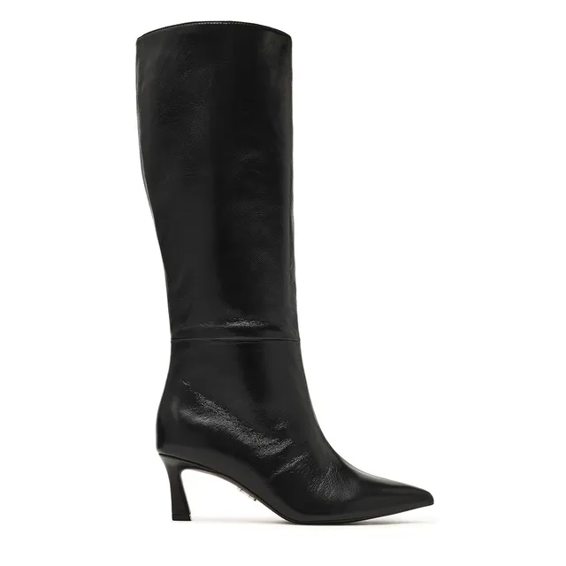Steve Madden Lavan botte haute cuir noir talon 6 cm