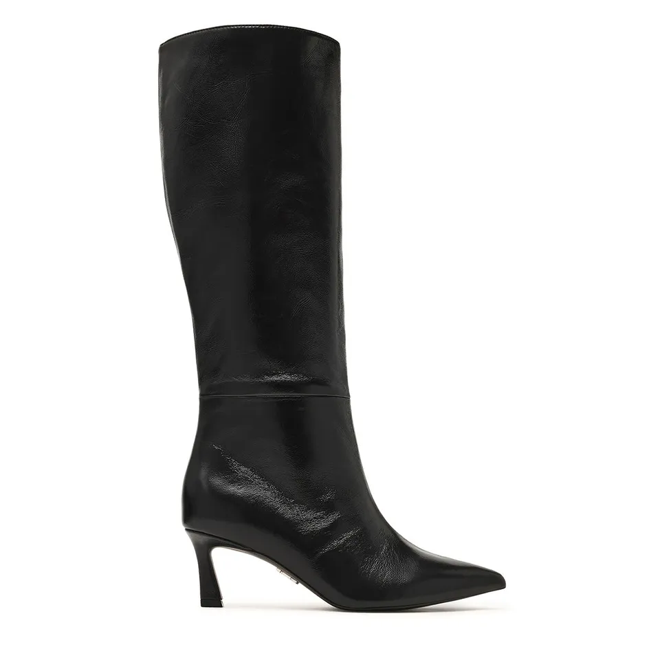 Steve Madden Lavan botte haute cuir noir talon 6 cm