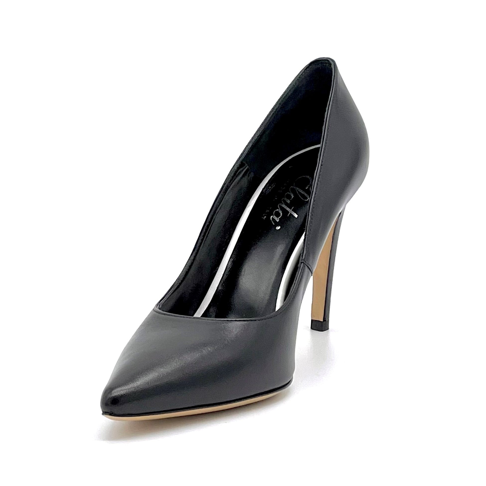 ELATA 11122D escarpins cuir noir talon 9,5 cm