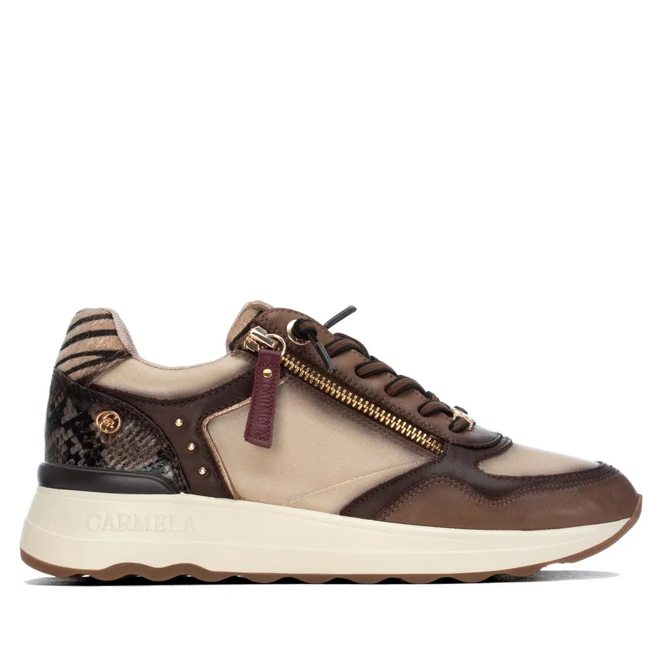 Carmela 16422102 basket marron cuir zip latéral