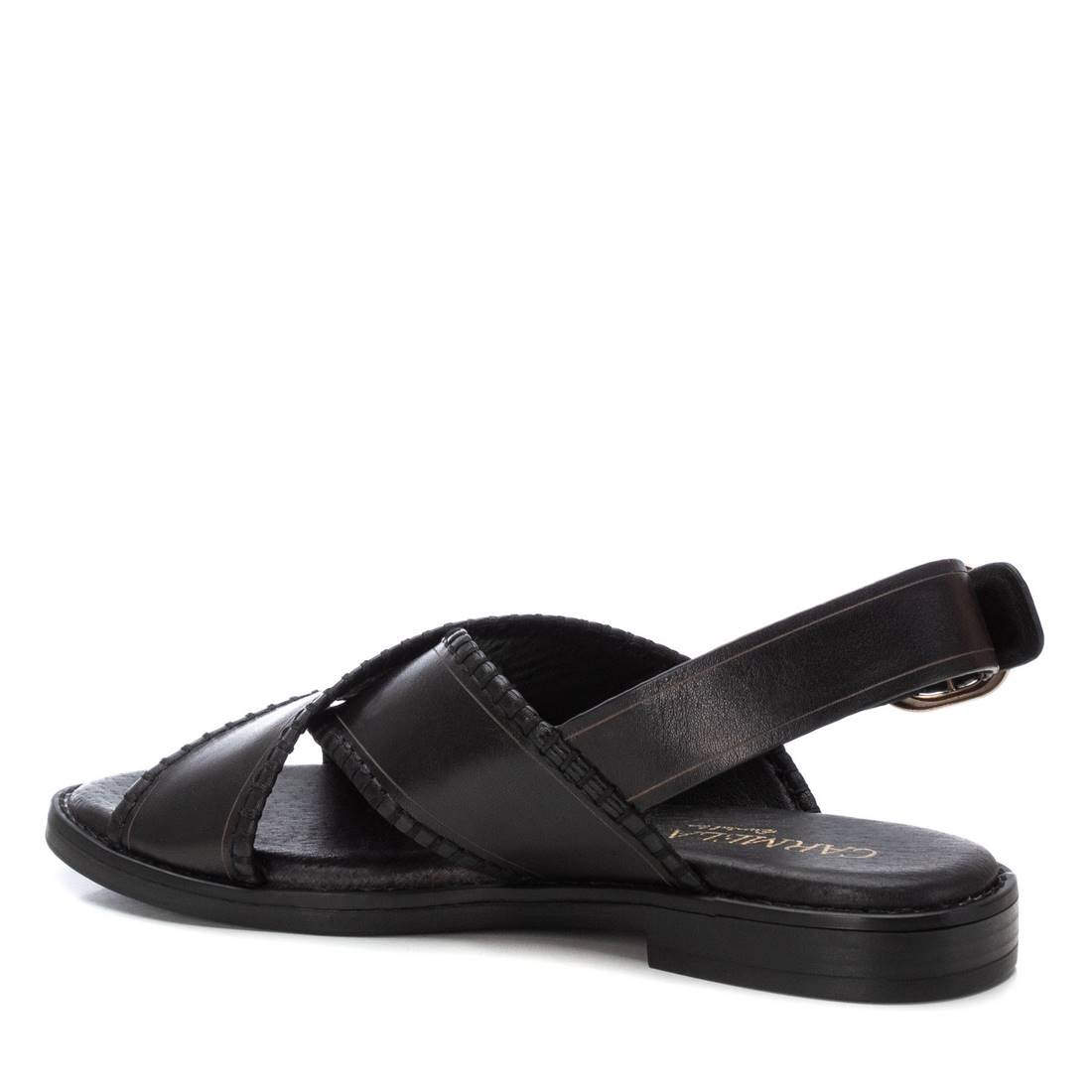 Carmela 16220102 sandale cuir noir boucle plate