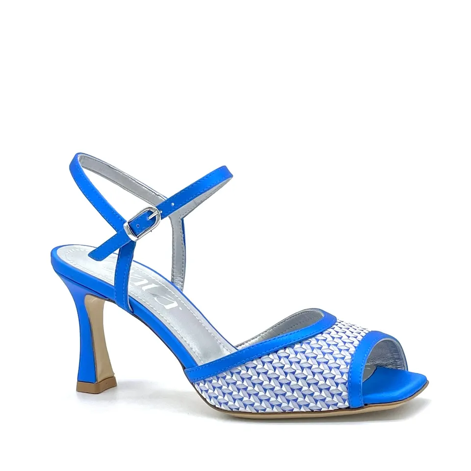 Elata 16116 sandales satin bleuette talon 7,5 cm