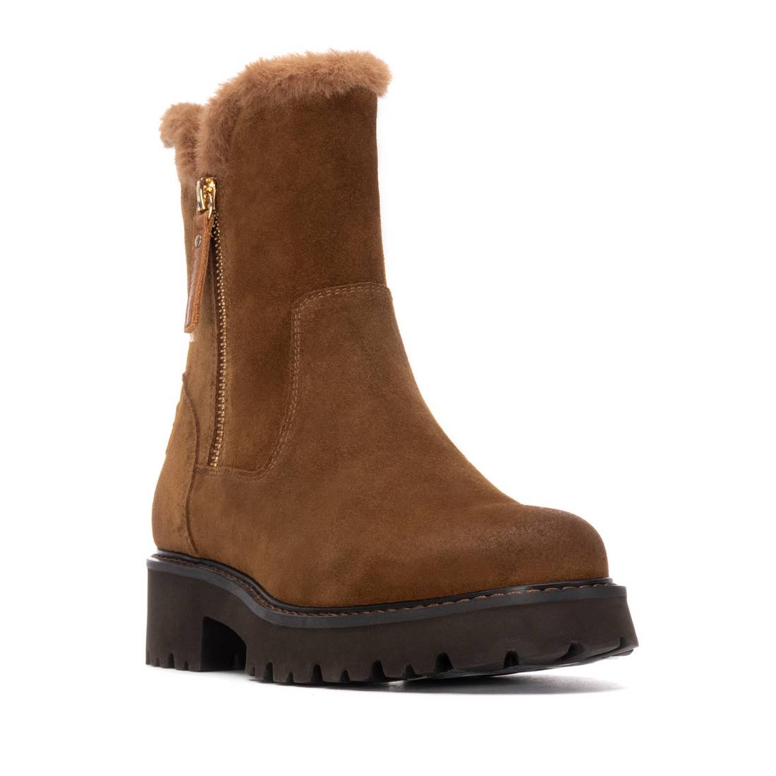 Carmela 16271802 bottines femme camel fourrées plates