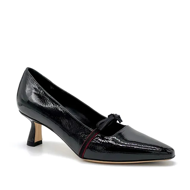 Elata 51521 escarpins vernis noir talon 5,5 cm
