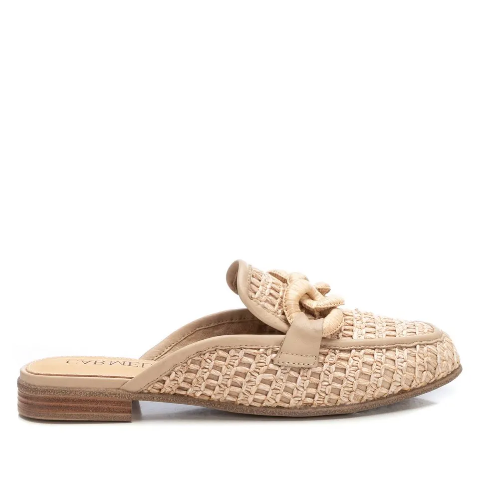 Carmela 16231102 mule sabot beige ajourée sans lacet
