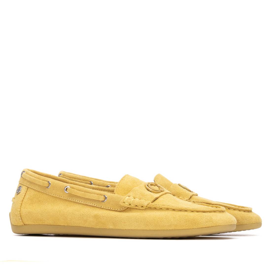 Carmela 16314305 mocassin plat jaune cuir suédé