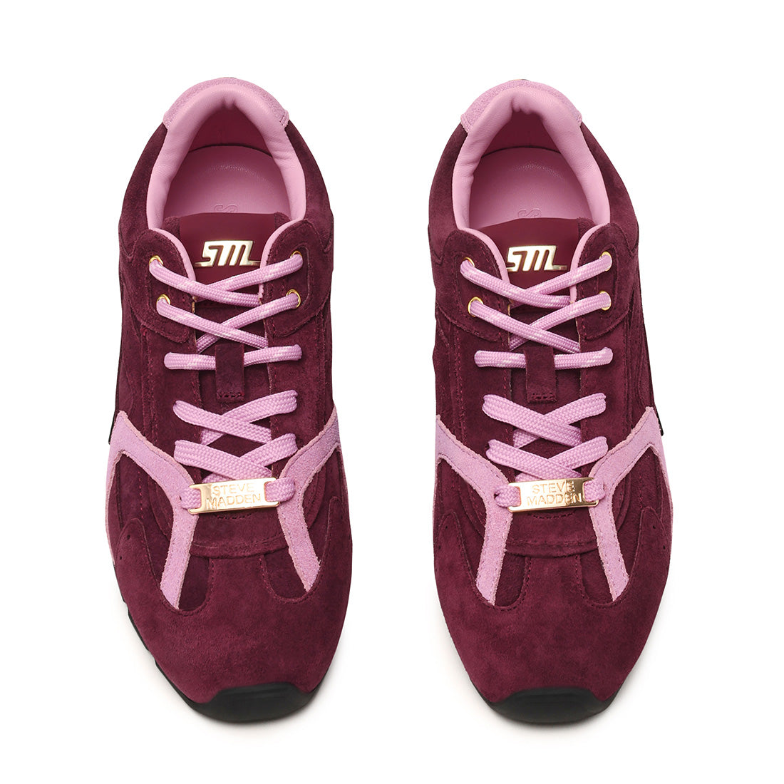 Steve Madden Asiel baskets femme suède bordeaux 2 cm
