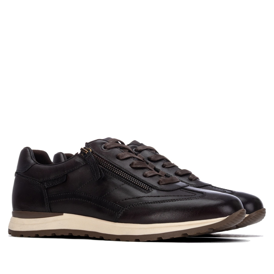 Carmela 16420802 baskets homme cuir marron zippées