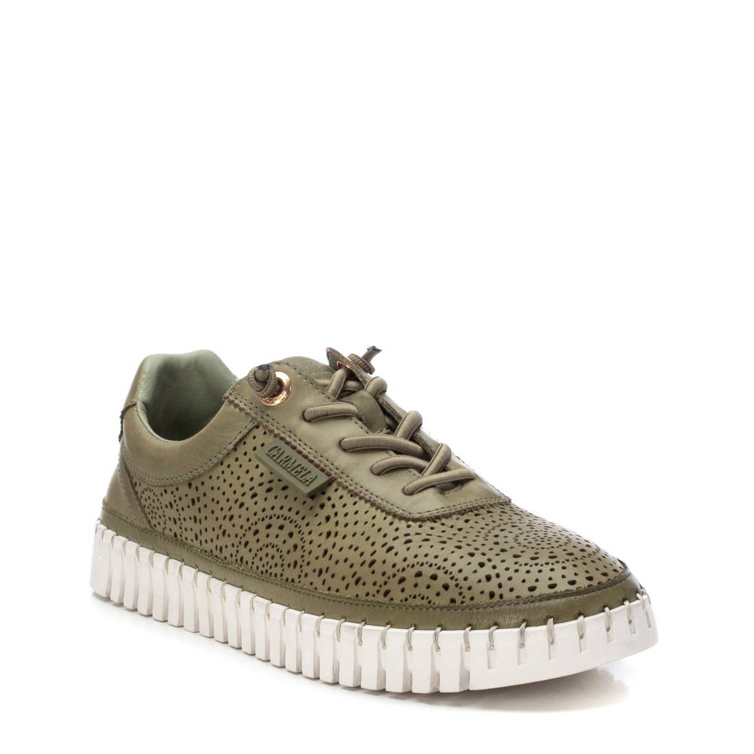 Carmela 16232706 derbie femme kaki cuir ajouré