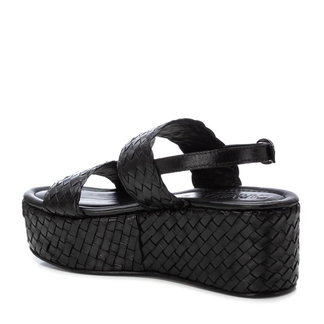 Carmela 16223204 sandales compensées femme noir cuir