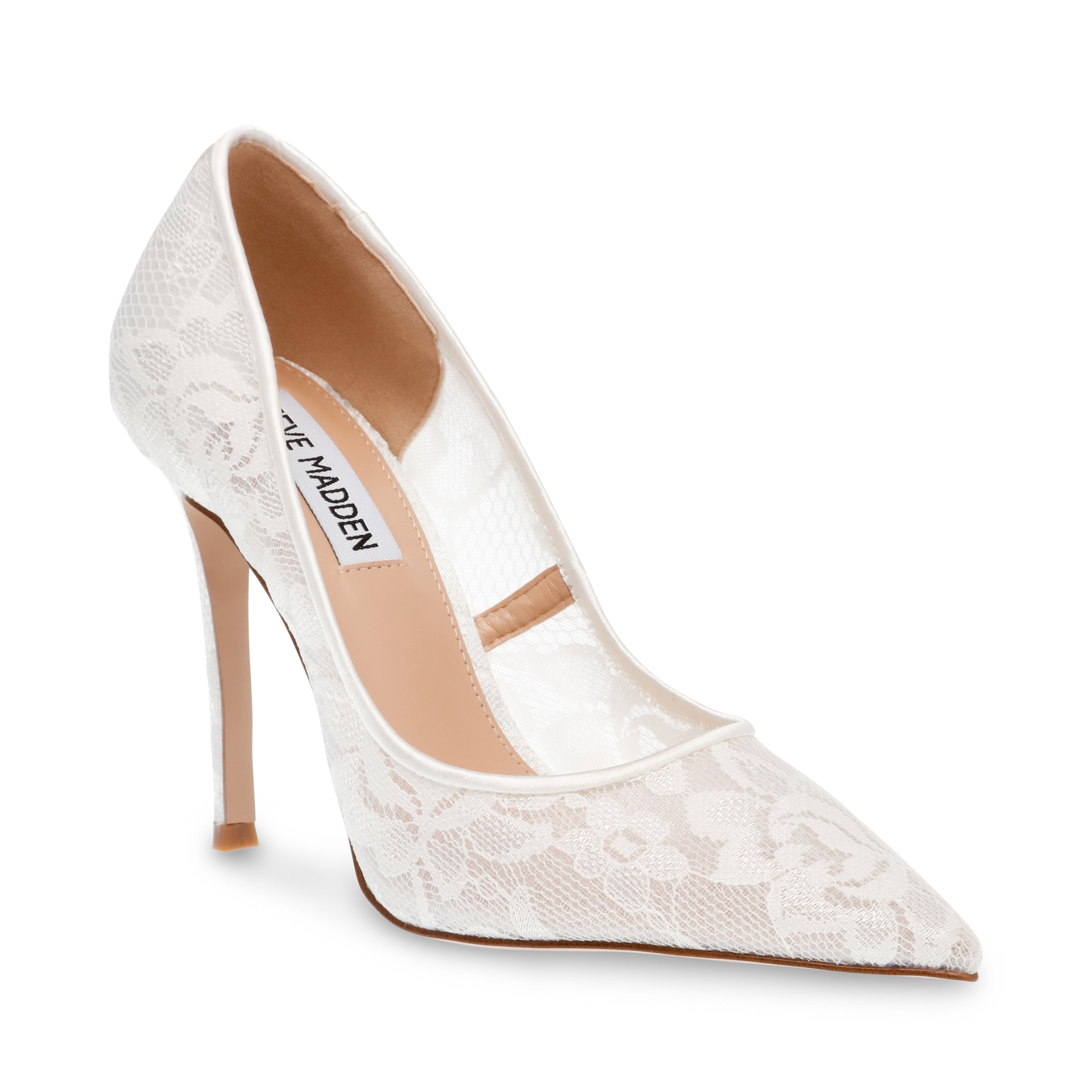 Steve Madden Evelyn-L escarpins dentelle blanche talon 10,5 cm