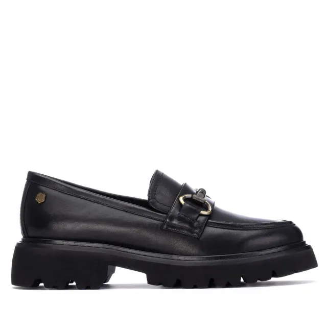 Carmela 16254705 mocassin noir chaîne semelle épaisse