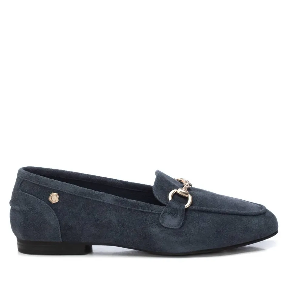 Carmela 16217505 mocassin cuir bleu marine plat