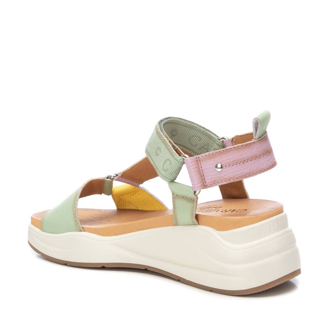 Carmela 16155104 sandale verte cuir scratch plat