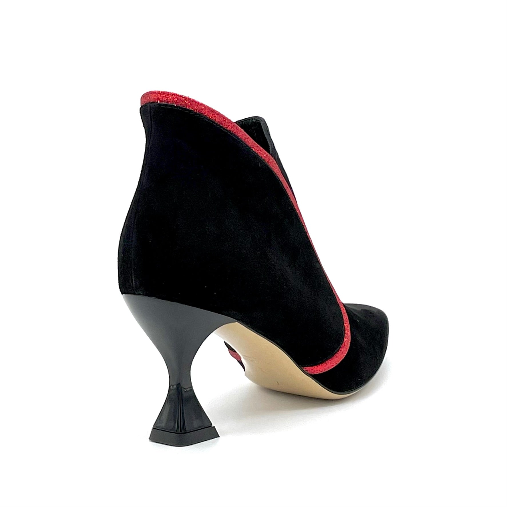 ELATA 53551_1 bottines daim noir glitter talon 7,5 cm