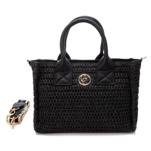 Carmela 18613302 sac rafia noir bandoulière