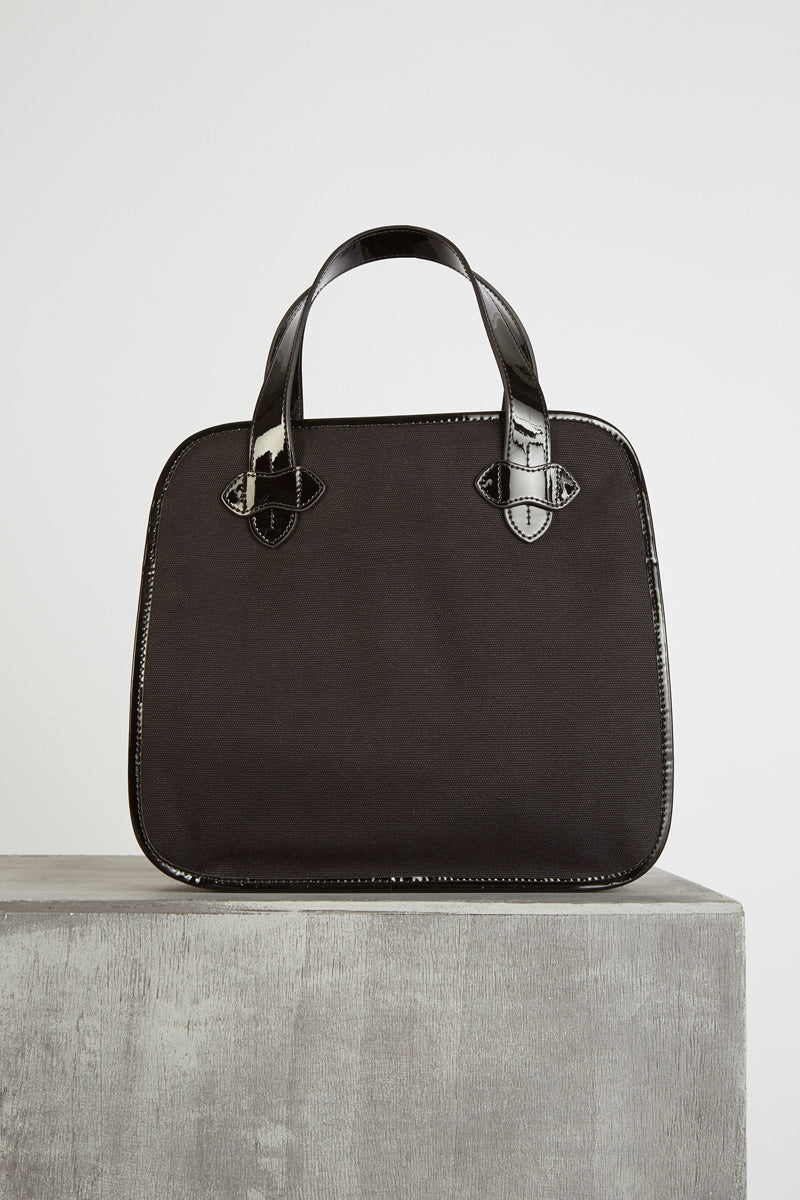 Tila March Zelig cabas noir toile coton cuir