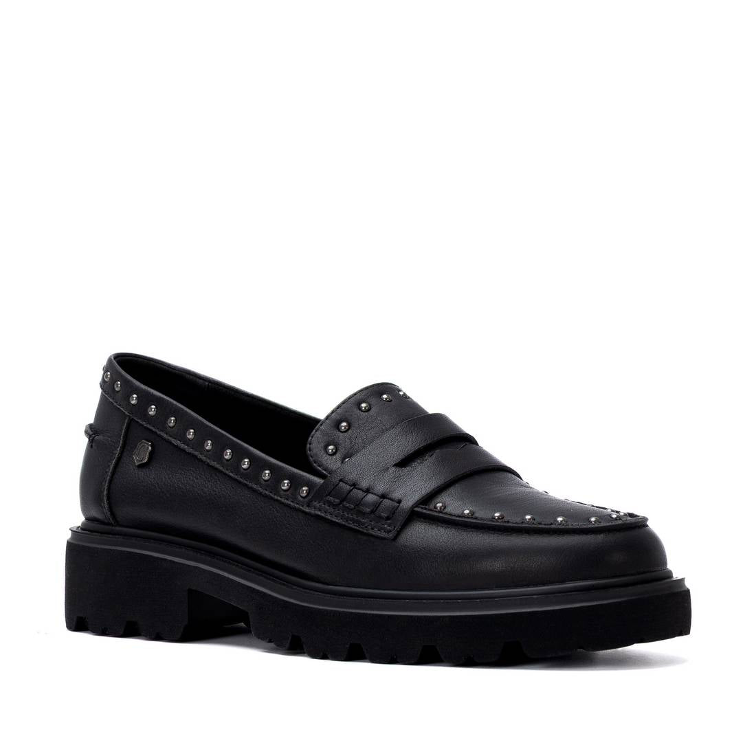 Carmela 16427101 mocassin noir cuir semelle gomme