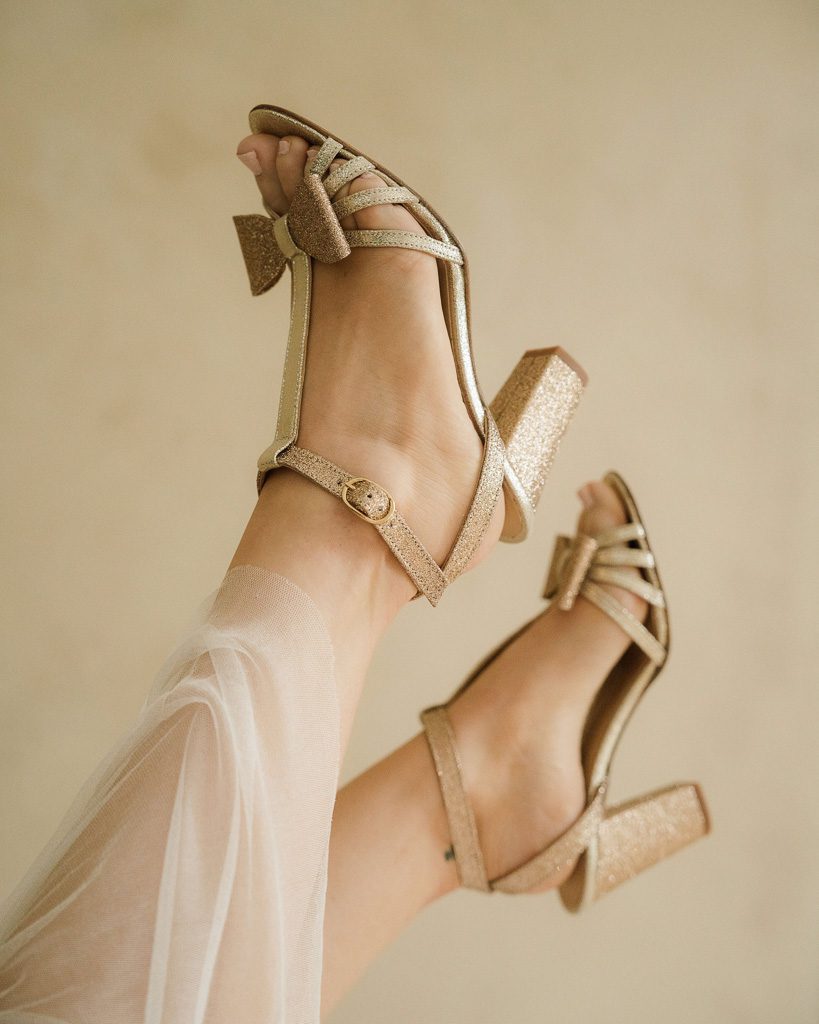 Dessine Moi Un Soulier Chloé sandales paillettes champagne irisé