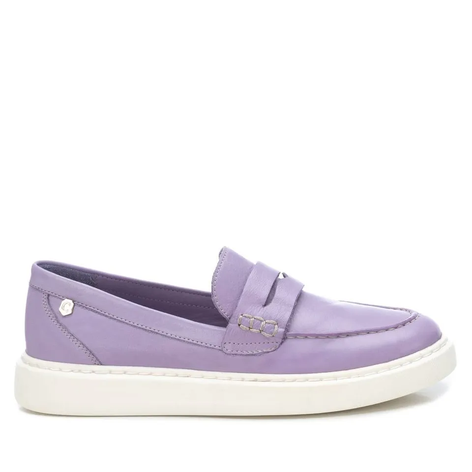 Carmela 16064010 mocassin cuir violet plat